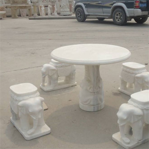 四川大型汉白玉石桌雕刻