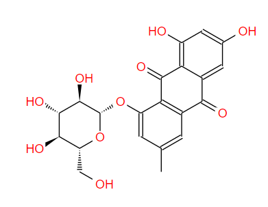 大黄素-1-O-葡萄糖苷 modin 1-glucoside  38840-23-2标准品 对照品