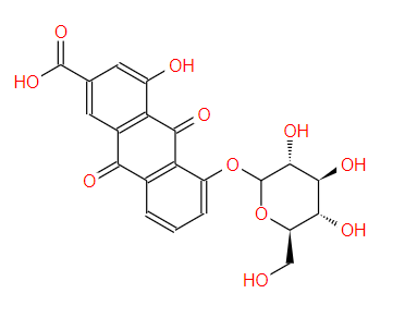 大黄酸-8-O-β-D-葡萄糖苷 Rhein-8-O-β-D-glucopyranoside 34298-86-7标准品 对照品