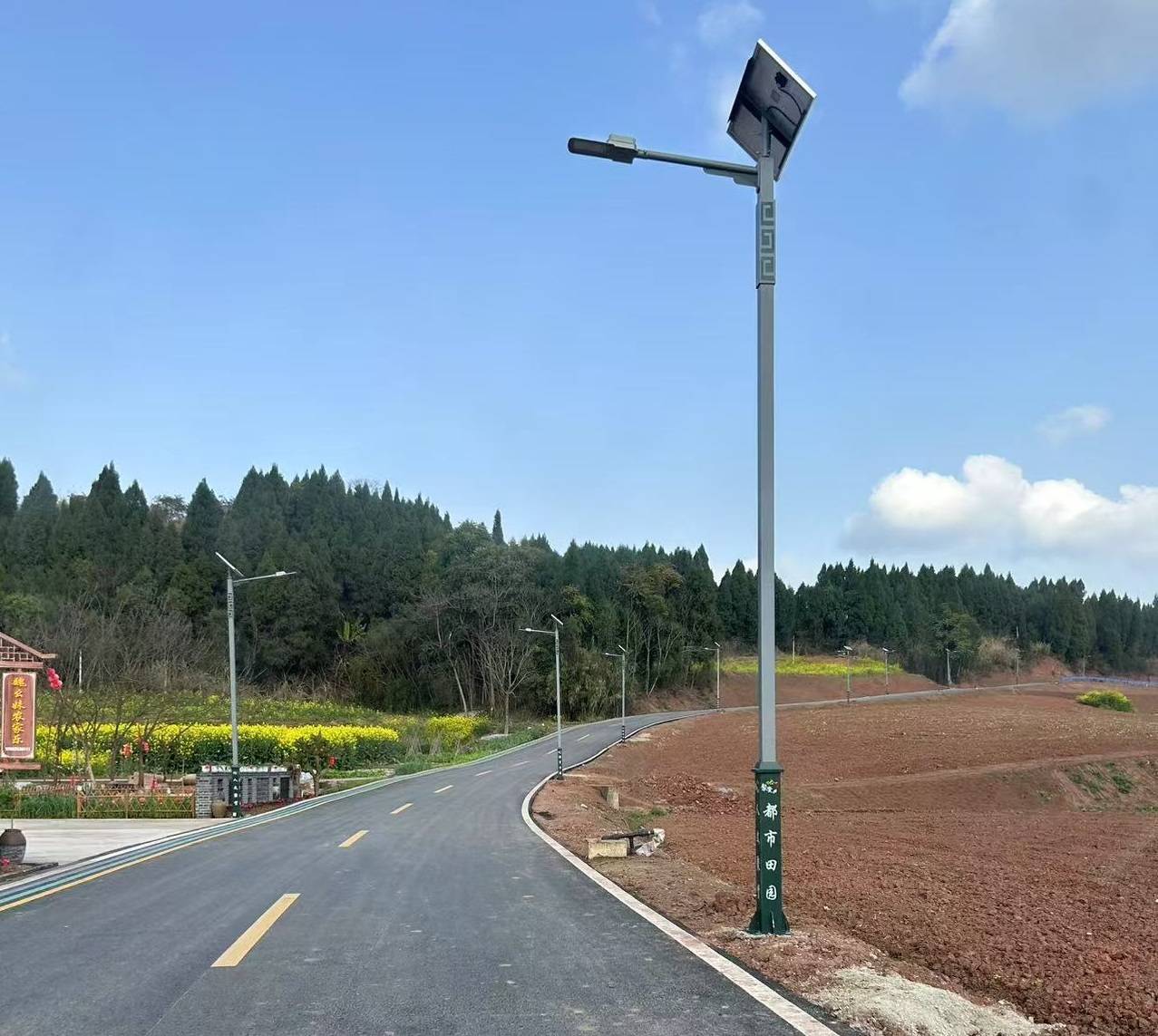 聚贤镇和平村太阳能路灯亮灯，点亮“都市田园”新风貌