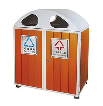 分类钢木型垃圾桶017