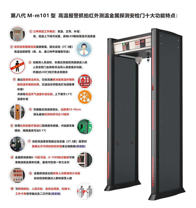 内蒙测温金属安检门