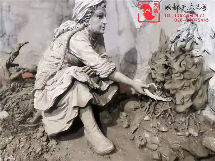 成都水泥雕塑案例——阿克苏刀郎部落博物馆水泥雕塑