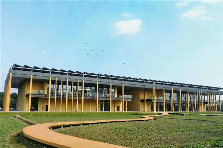 四川木纹铝单板与都江堰农贸展厅的合作案例
