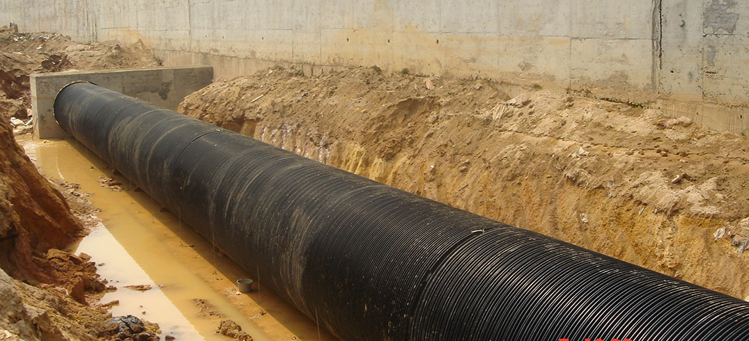 四川HDPE塑钢缠绕管排污安装工程案例