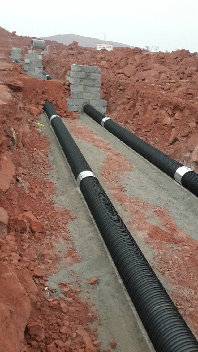 四川HDPE塑钢缠绕管排污安装工程案例