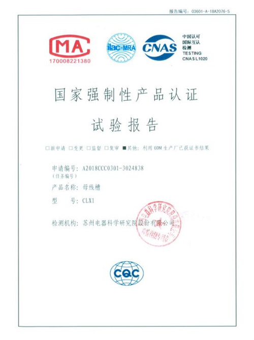 母线槽试验报告
