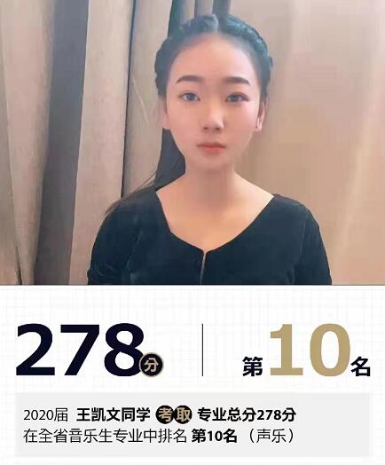 2020届王凯文同学考取专业总分278分