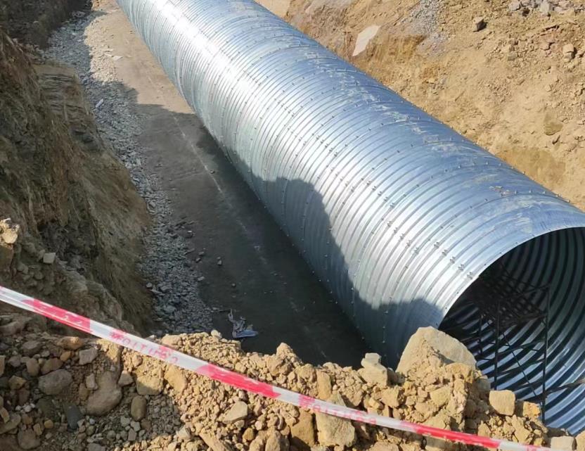 成都钢波纹管涵施工